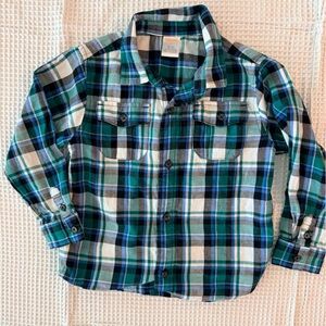 Gymboree Green and Blue Plaid Casual Shirt